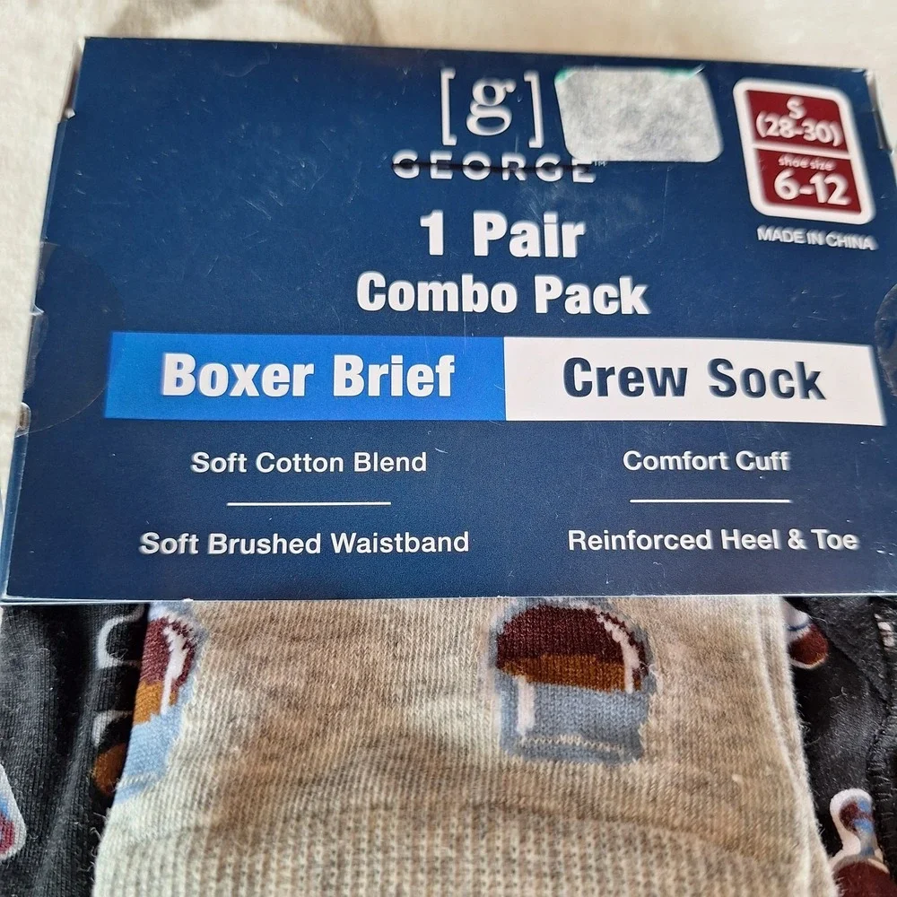 MENS BOXER BRIEF CREW SOCKS COMBO George Size S (28-30) COCKTAILS AND CIGARS - Picture 2 of 5